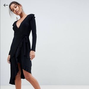 ASOS black wrap dress (size 6)